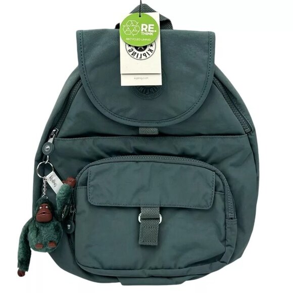 Kipling Nylon Queenie Backpack Light Aloe Tonal KI0187 Adjustable Straps